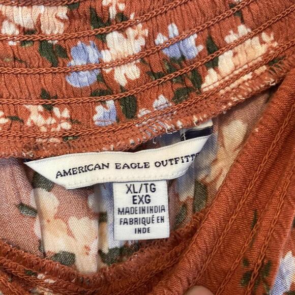 AMERICAN EAGLE burnt orange floral Flowy lightweight summer shorts sz Xl - Picture 4 of 5